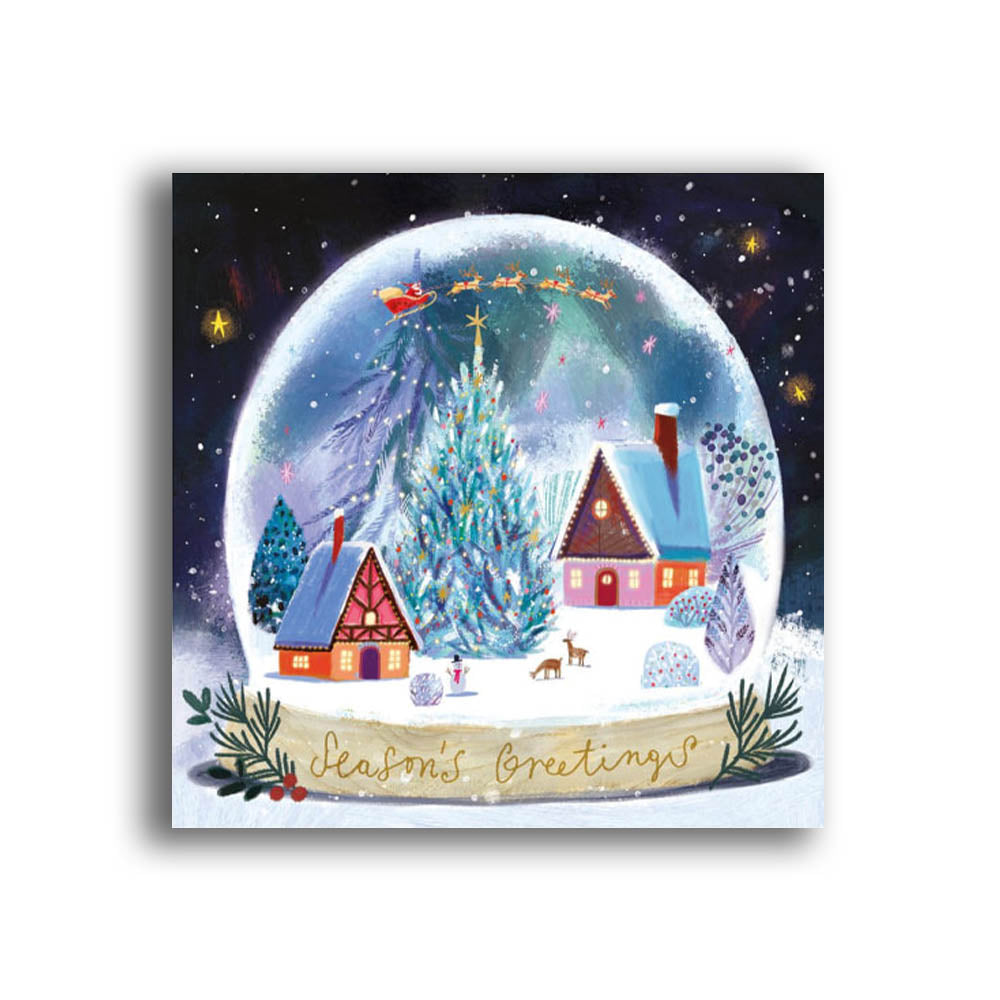 Winter Village Snow Globe Christmas Cards - Pack of 8
