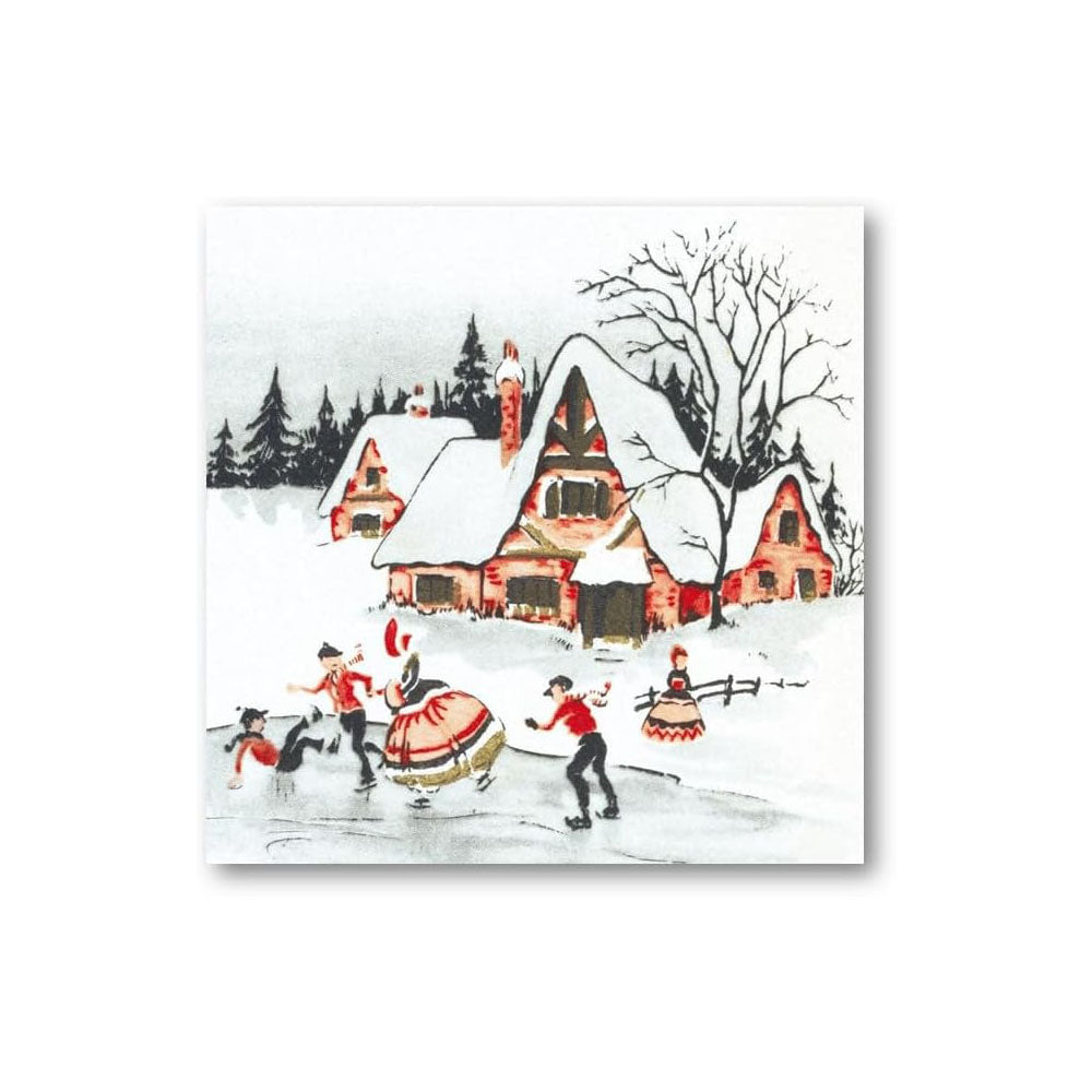 Hamlet Skating Scene Christmas Cards - Pack of 8