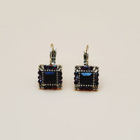 Red and Purple Square Earrings