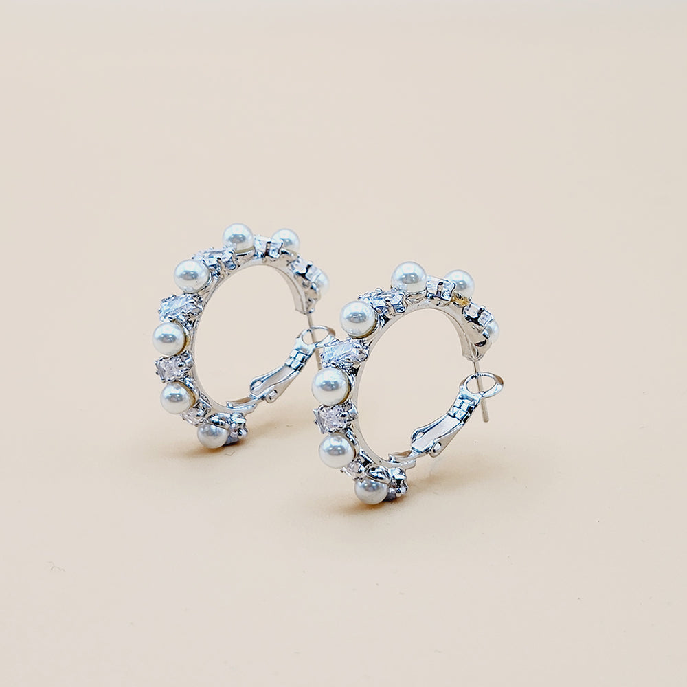 银色小珍珠耳环