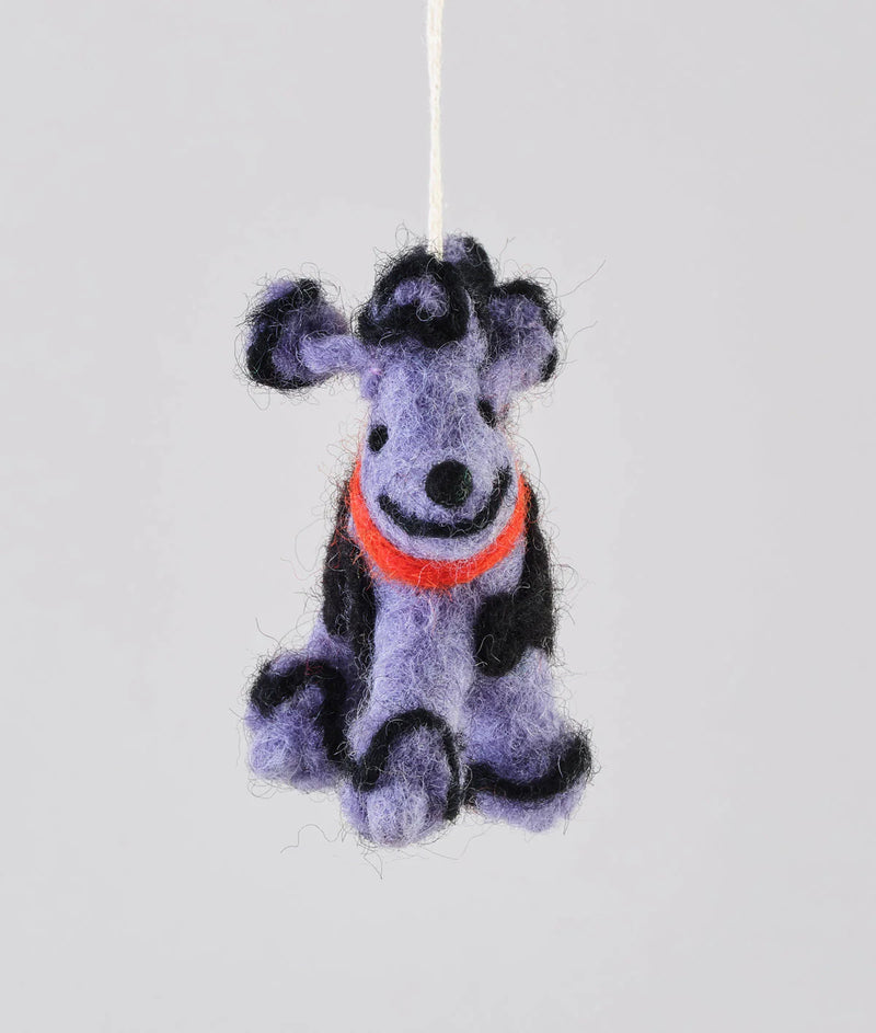 Purple Poodle Felt Decoration