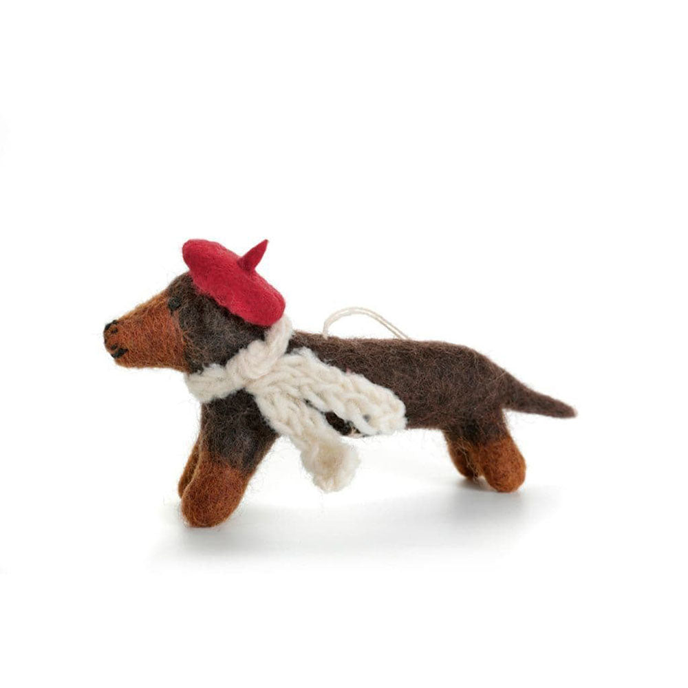 Sausage Dog with Beret Decoration