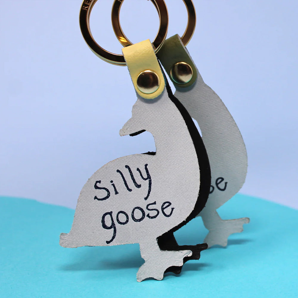 Silly Goose Leather Key Ring