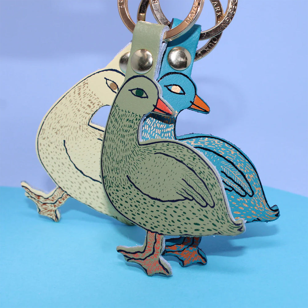 Silly Goose Leather Key Ring