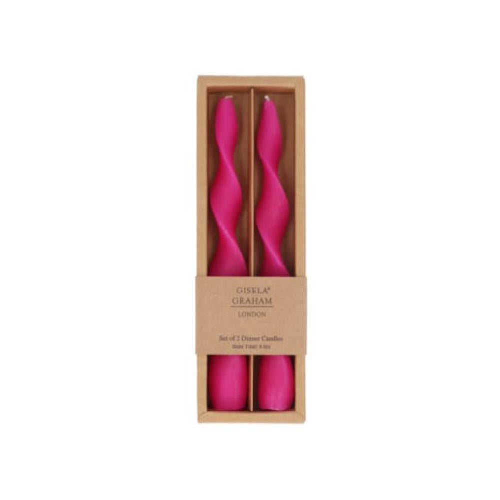 Vintage Twist Candles - Fuschia