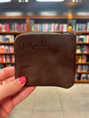 Leather Zip Pocket Wallet - Brown