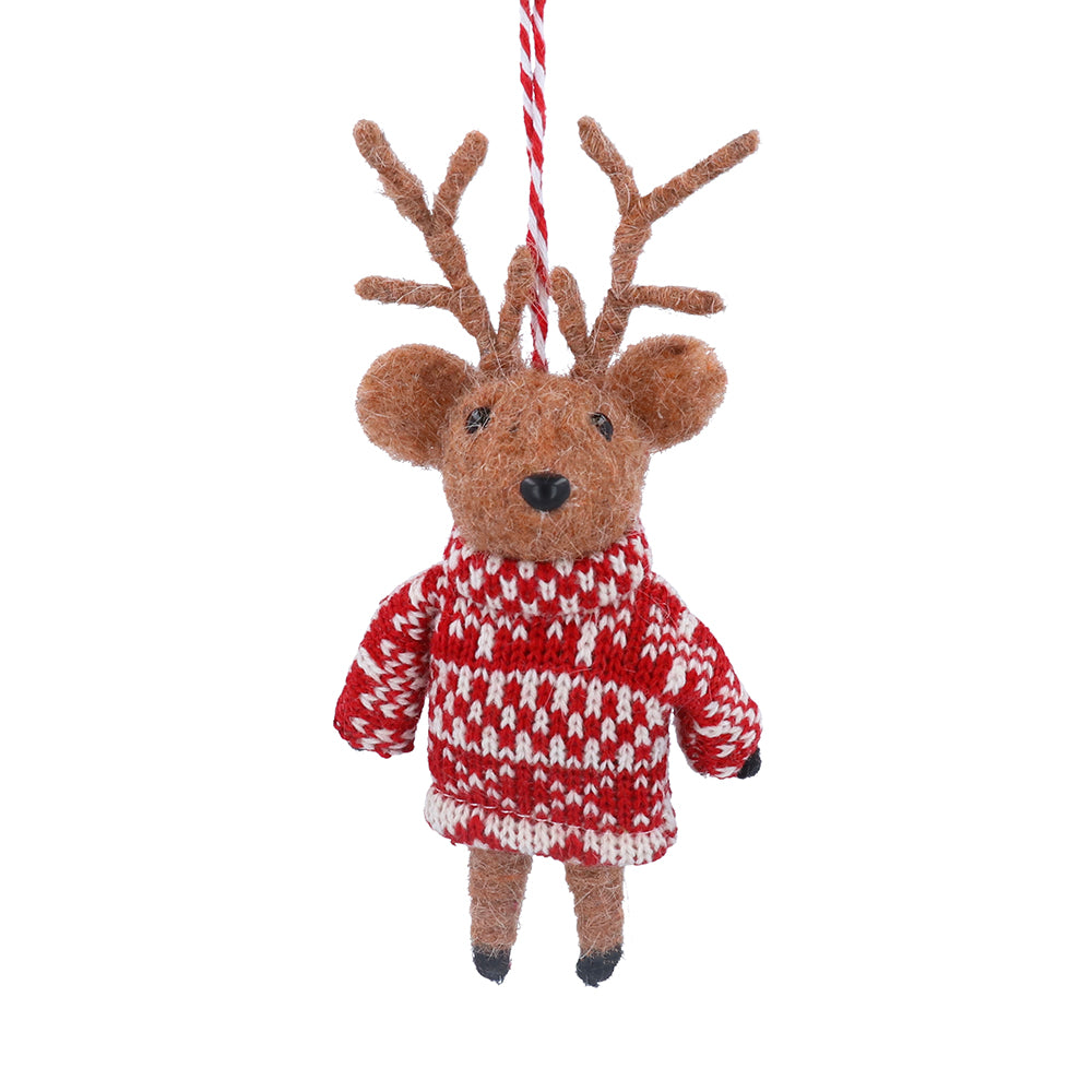 Wool Reindeer with Dress Decoration