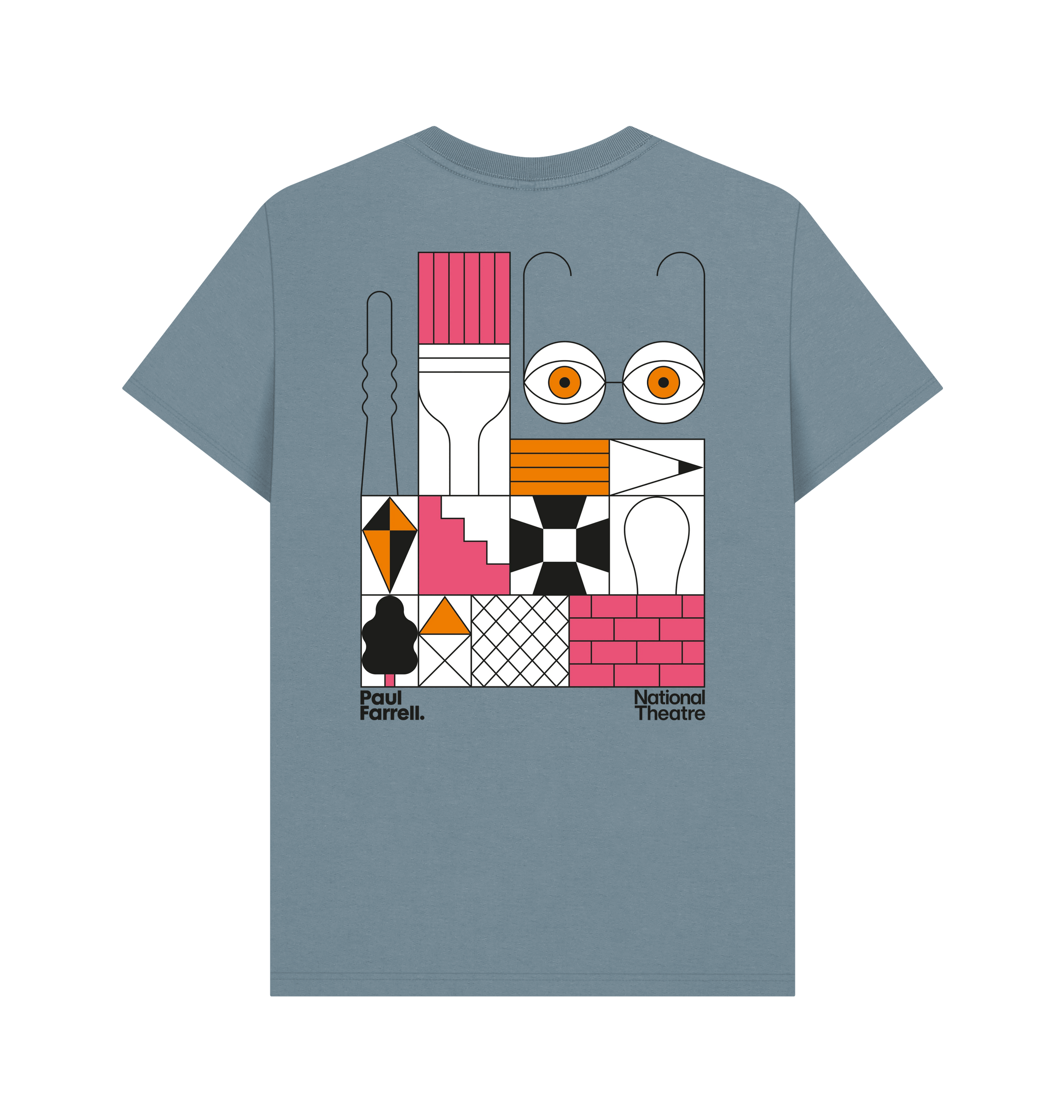 Stone Blue Printed T-shirt Back