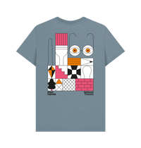 Stone Blue Printed T-shirt Back