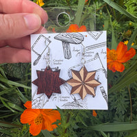 Starburst Marquetry Hanging Earrings