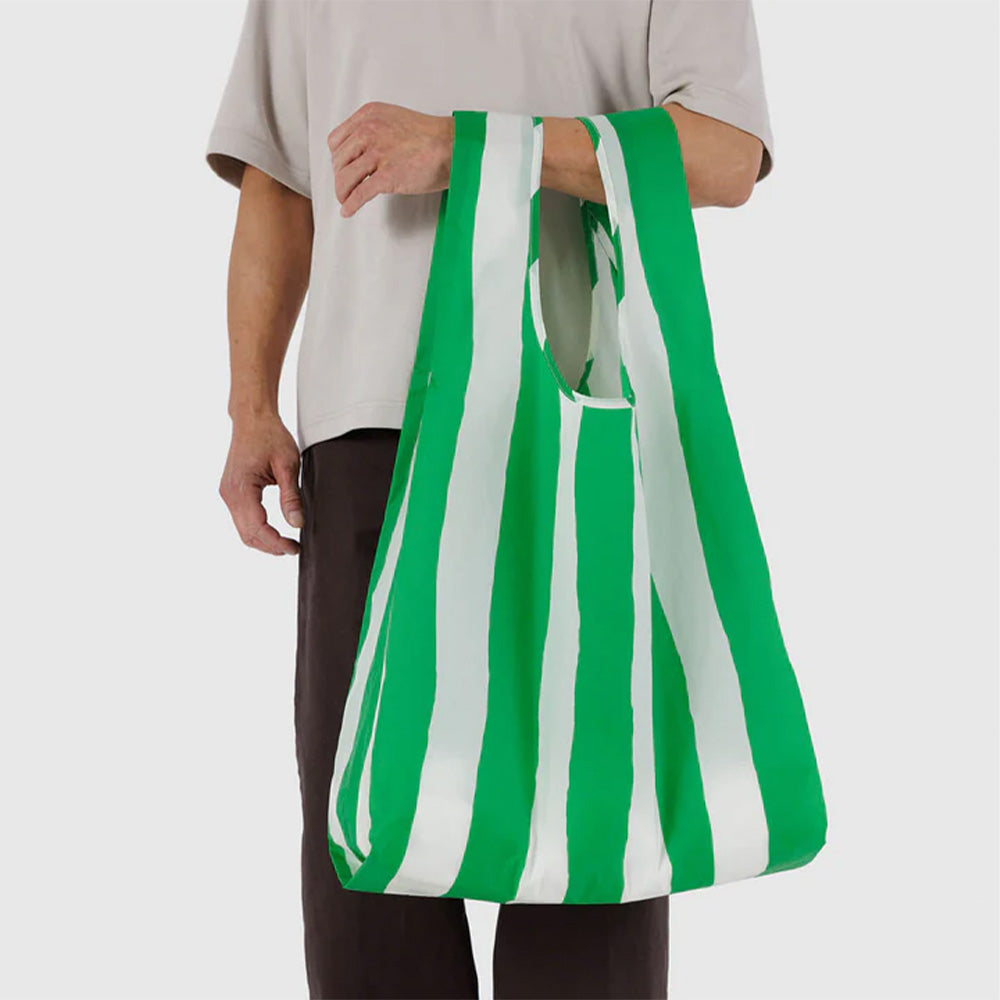 Baggu Tote Bag Large - Green Stripe