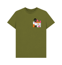 Moss Green Printed T-shirt Front