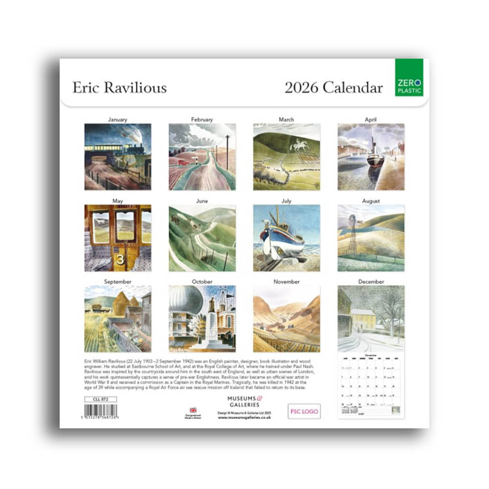 Eric Ravilious British Scenes Calendar 2026