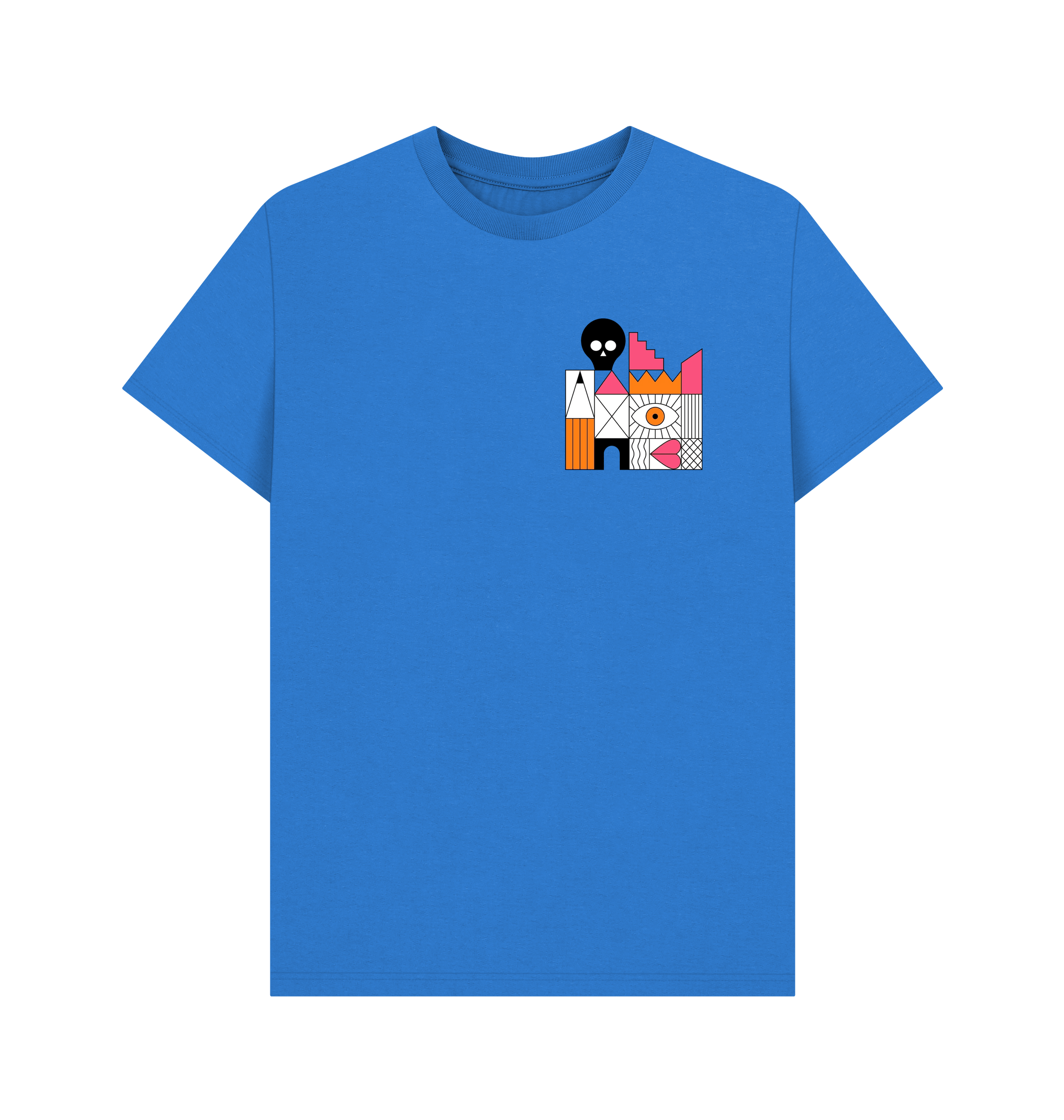 Bright Blue Printed T-shirt Front