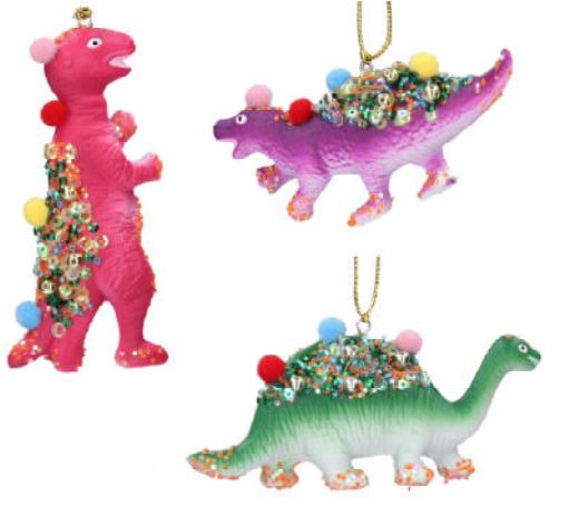 Multicolour Festive Dinosaur Decoration