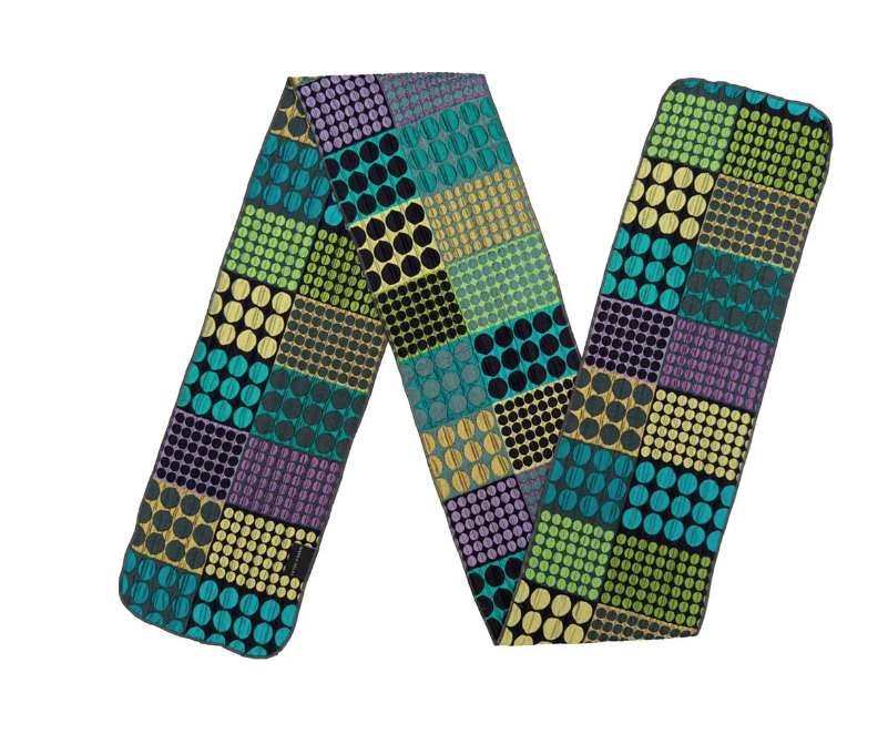 Textured Green and Blues Silk Scarf - Small