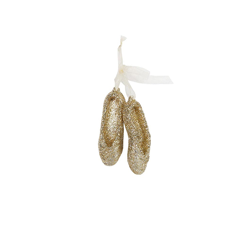 Gold Sparkle Ballet Shoes Decoration