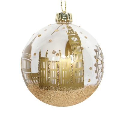 Glass Gold London Scene Bauble