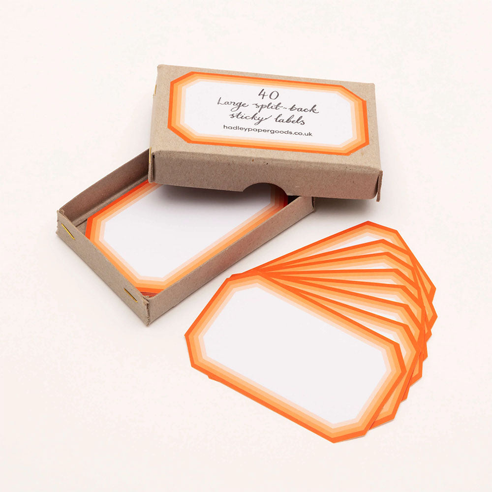 Geometric Large Labels - Orange