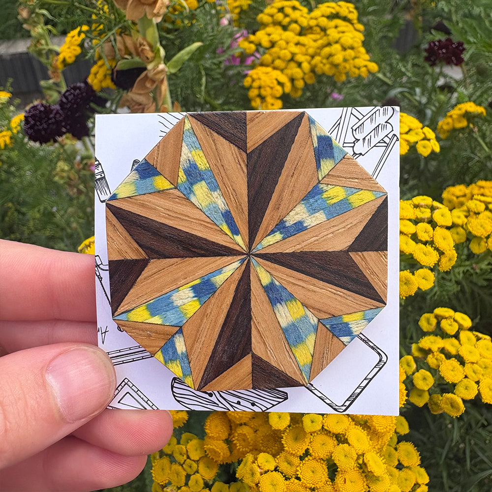 Hexagon Starburst Brooch