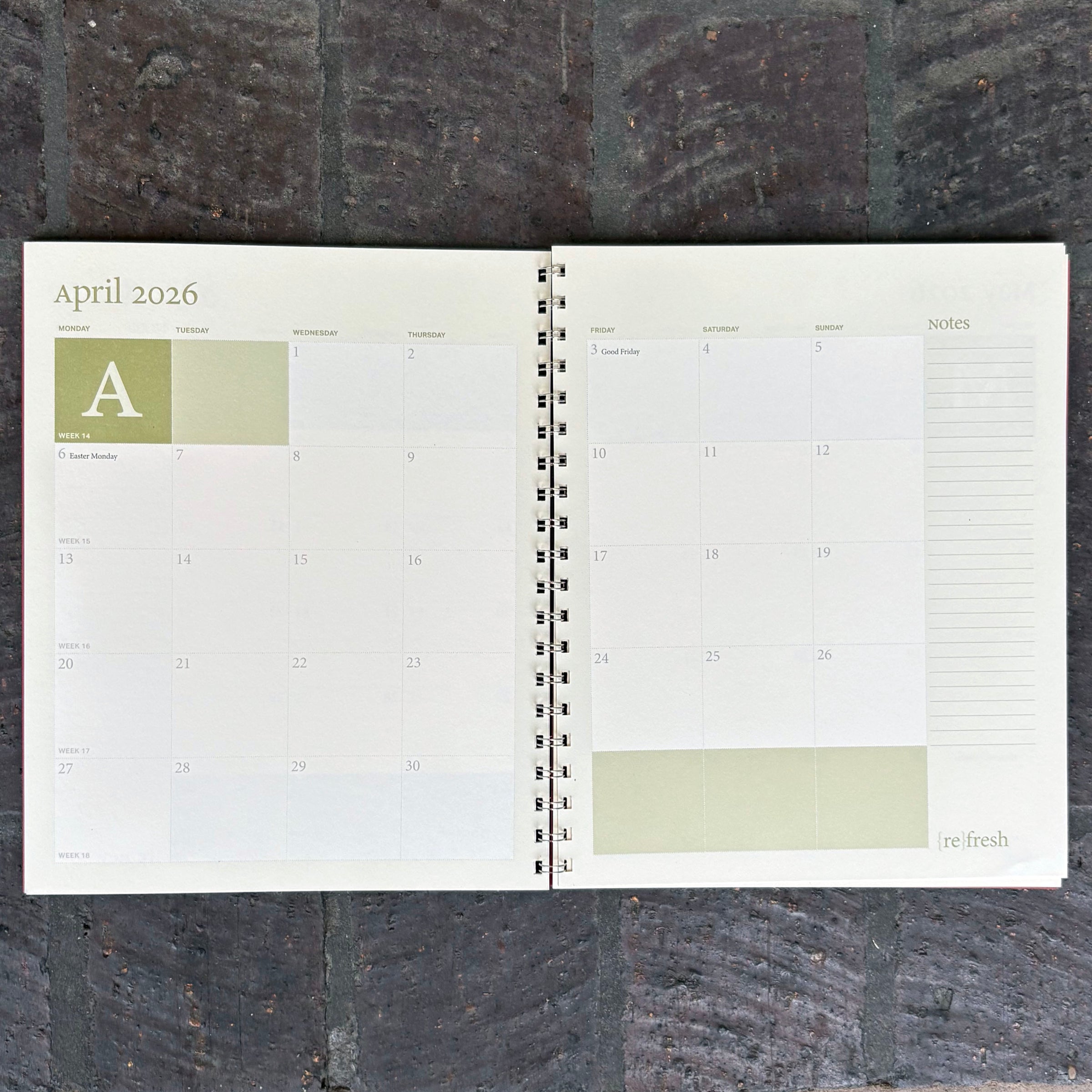 Coffeenotes x National Theatre Monthly Planner 2026 - Cherry