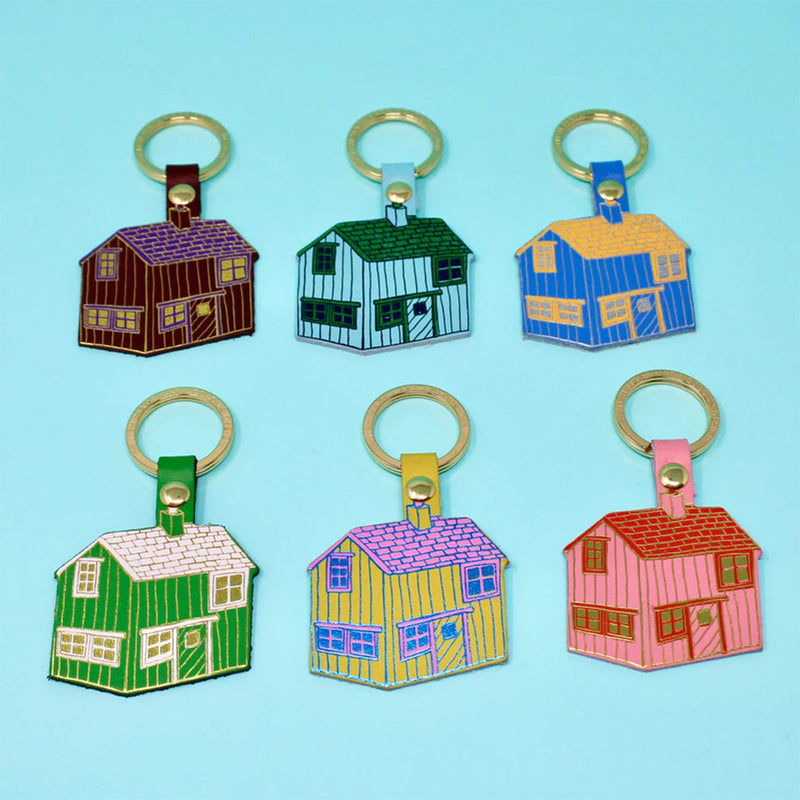 Leather Log Cabin Keyring