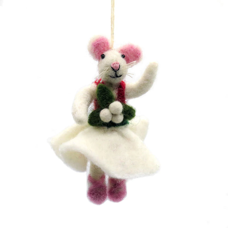 Mouse Lady Dancing Felt Decoration