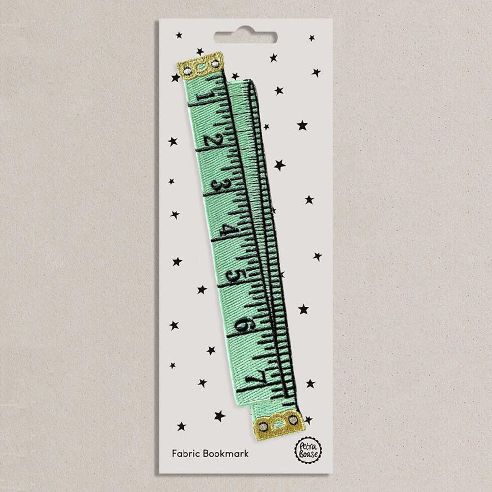 Tape Measure Fabric Bookmark - Mint