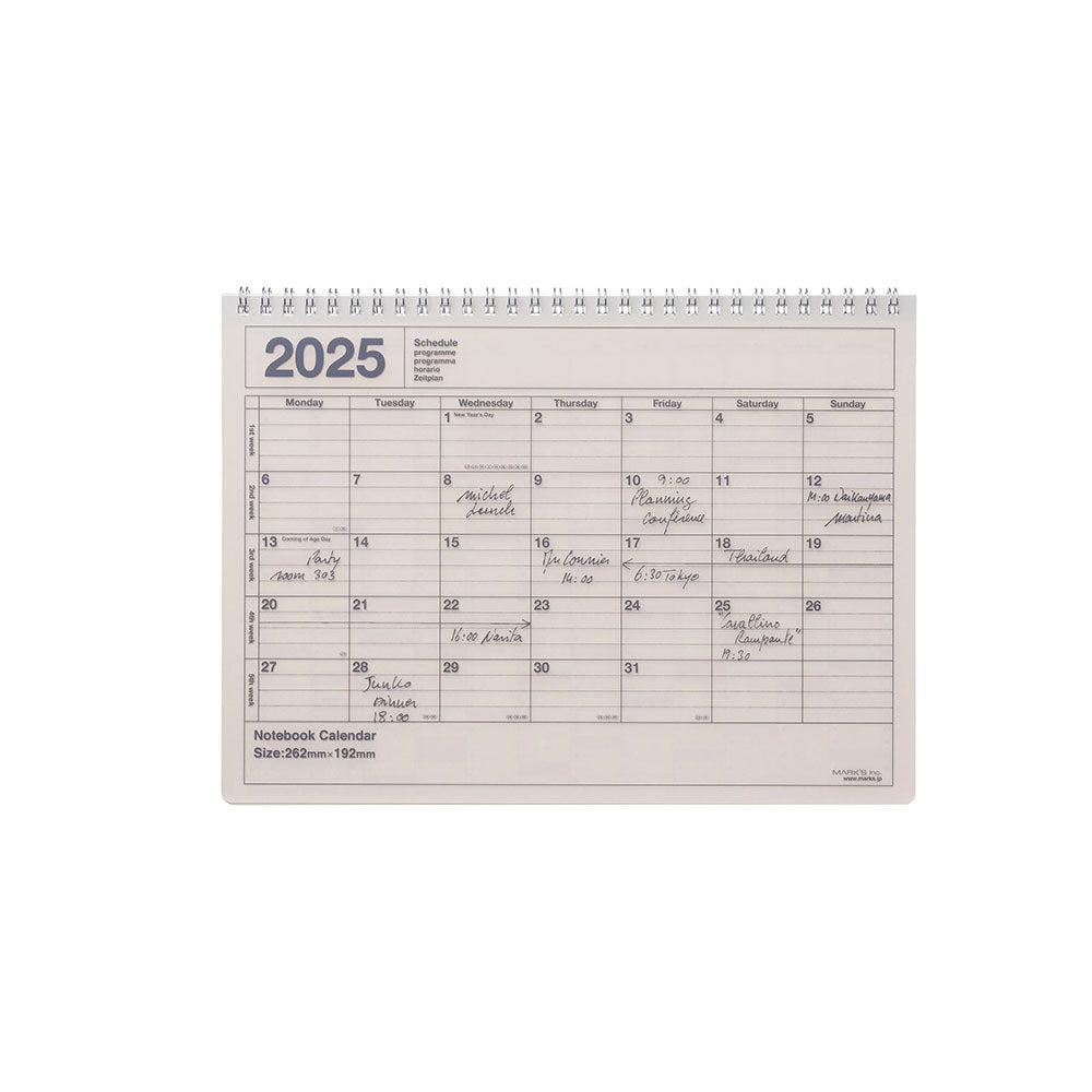 Notebook Monthly Calendar 2025 - Ivory