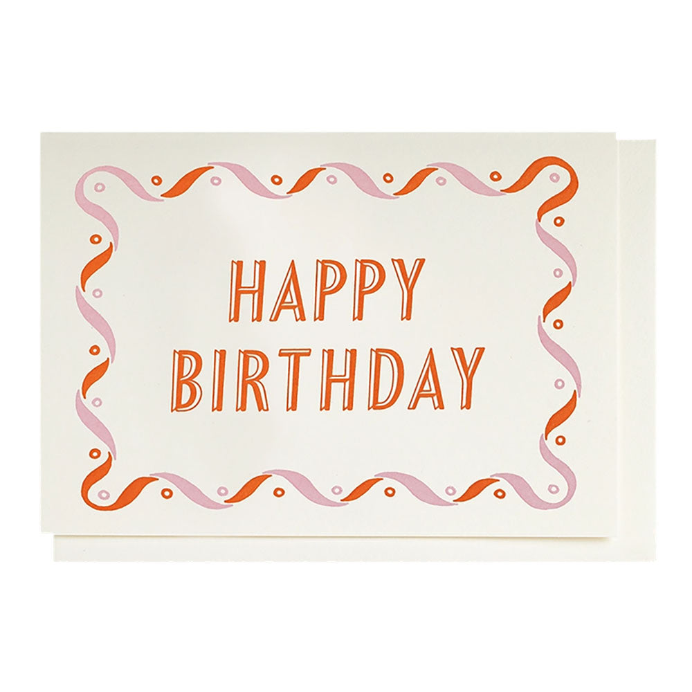 Pink and Orange Happy Birthday Card