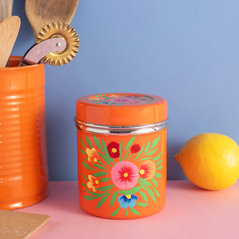 Kashmiri Storage Tin - Orange