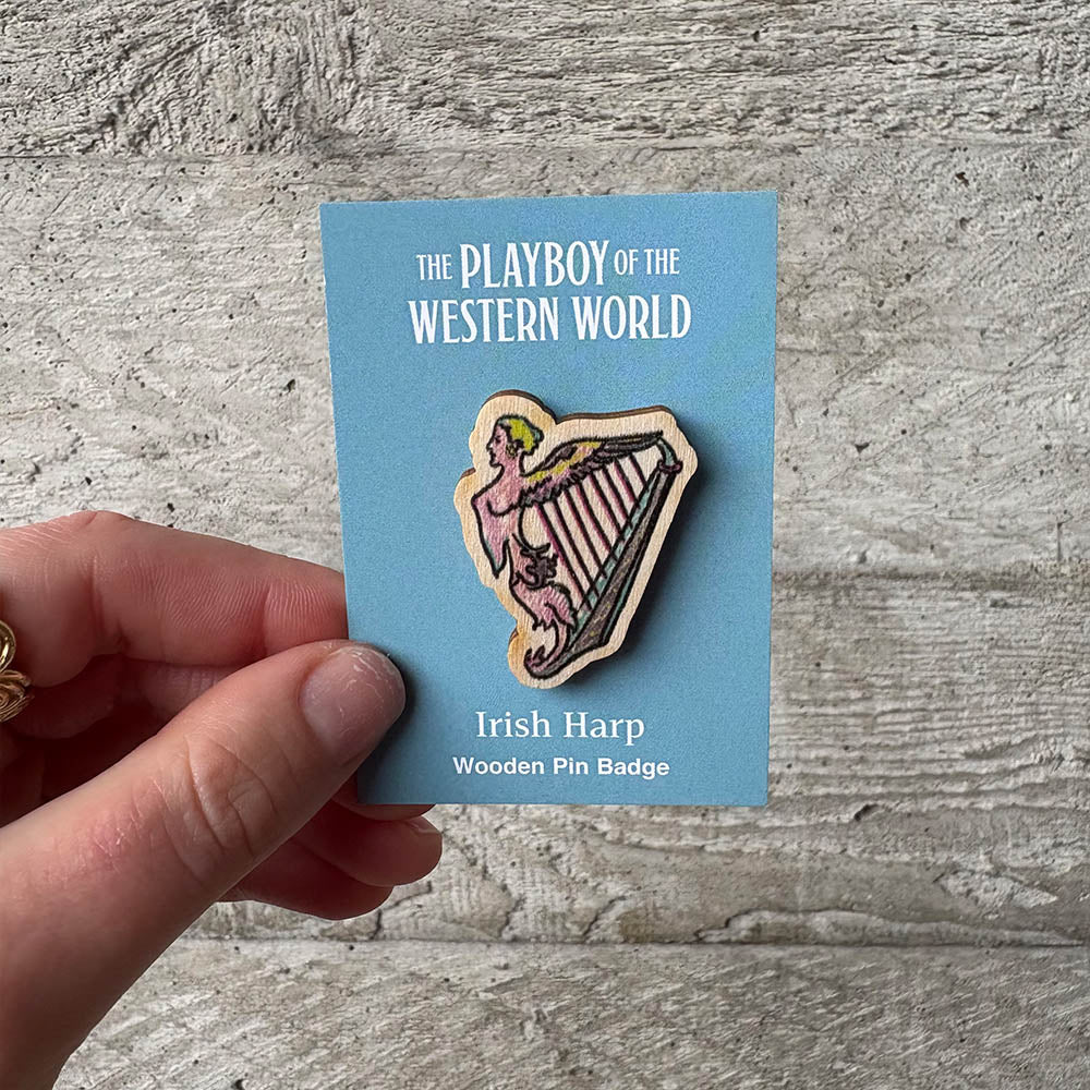 Irish Harp Wooden Pin