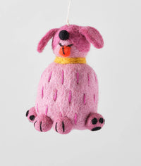 Pink Dog Felt Decoration