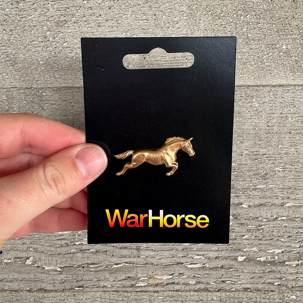 Running Horse Gold Pin Badge
