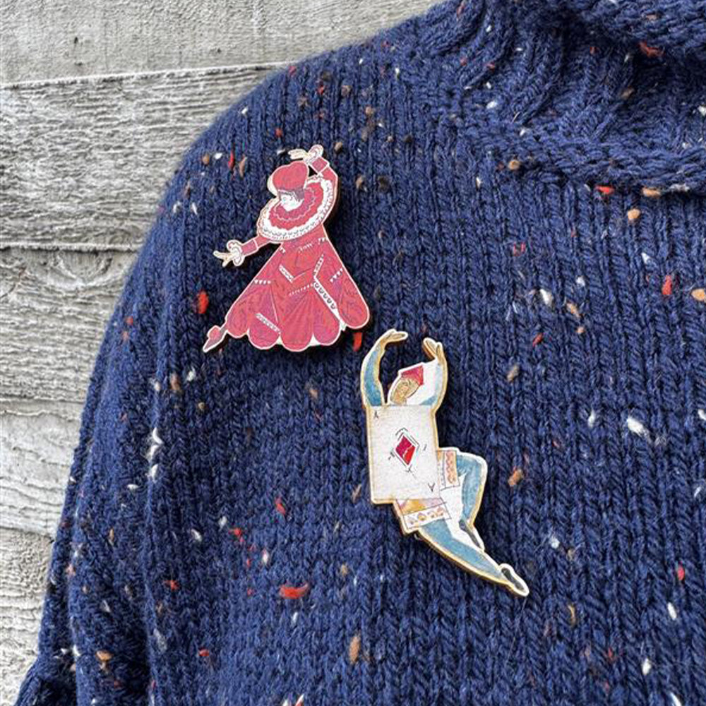 Ballet Shoes Wooden Brooch