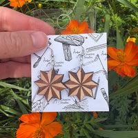 Starburst Marquetry Hanging Earrings