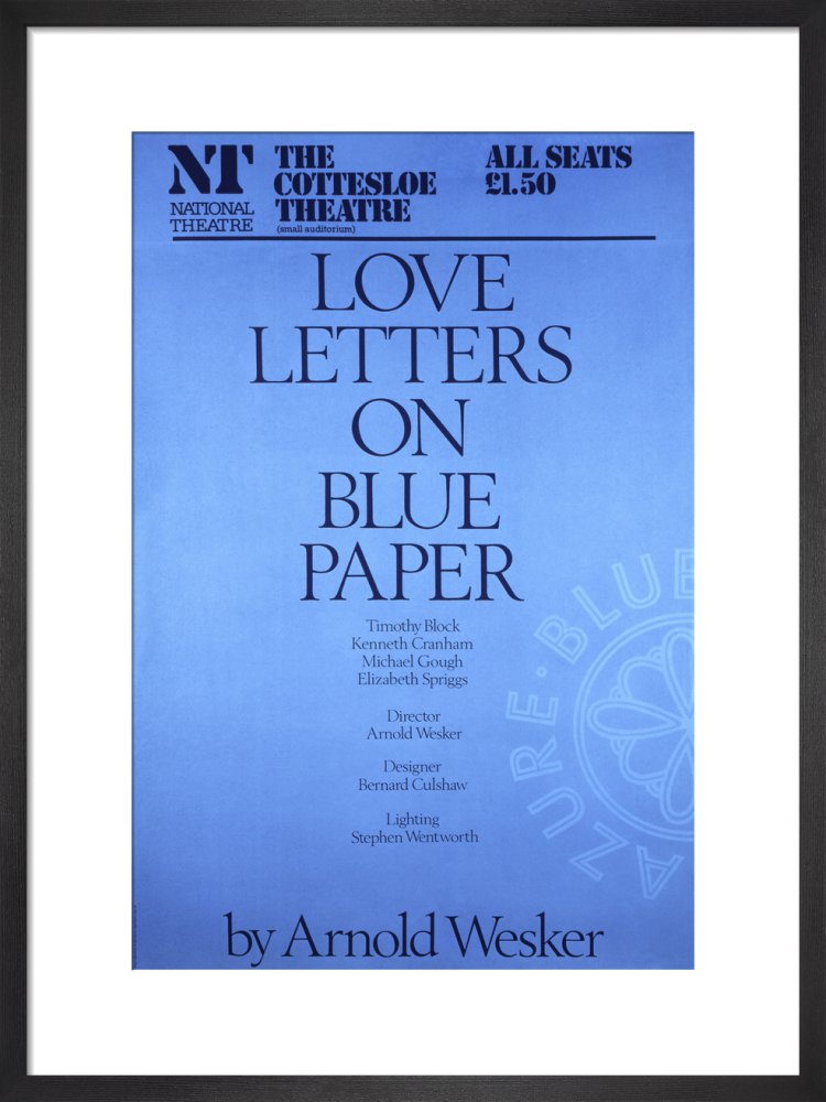 Love Letters on Blue Paper Custom Print